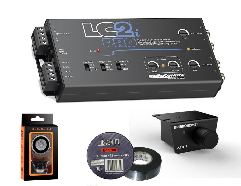 AudioControl LC2i PRO 2-channel line output converter+ Free Absolute Electrical Tape+ Phone Holder