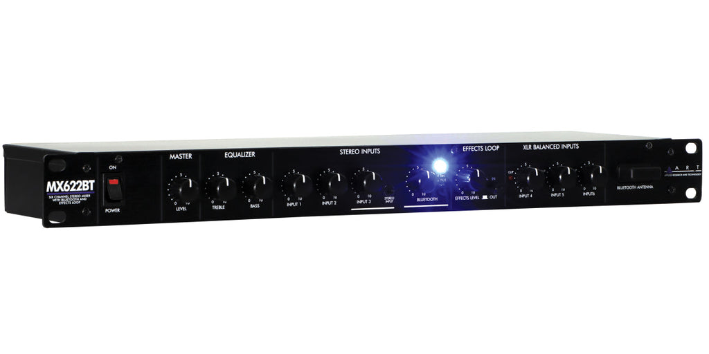 ART MX622BT 6-Channel Stereo Mixer with EQ & Bluetooth