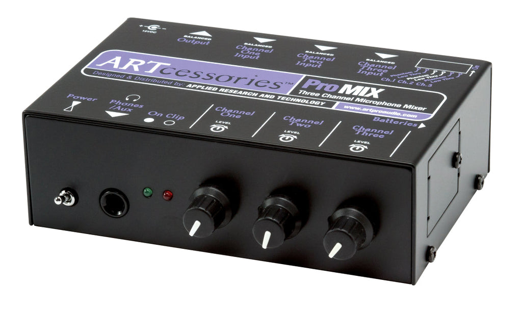 ART PROMIX 3-Channel Battery / AC-Powered Mini Mixer