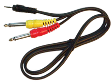 Load image into Gallery viewer, Yorkville A206MPY 1/8 TRS to 2x 1/4 Mono Y-Cable - 6 Feet