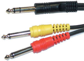Yorkville A220SPY 1/4in TRS-M To 2x 1/4in Mono-M Y-Cable - 20 ft