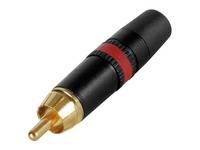 Load image into Gallery viewer, Yorkville NYS373-2 Neutrik Premium Gold Tip RCA Plug - Black/Gold w/Red Stripe
