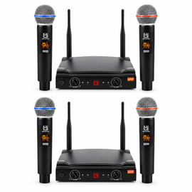 2 MR DJ MICUHF200 Dual UHF Wireless Microphone System Kit with 2 Handheld