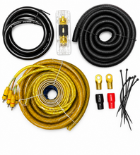 Charger l'image dans la galerie, MK Audio MK-KIT0 1/0 Gauge Yellow Amplifier Installation Wiring Kit Complete 3000W Car Audio Amp Kit