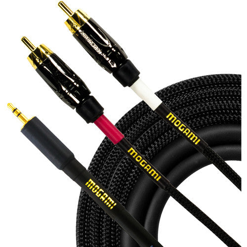 Mogami GOLD 3.5 2 RCA 15 TRS to Dual RCA Accessory Cable (15')