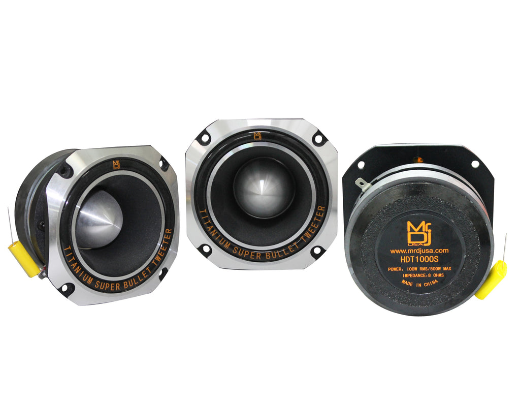 MR DJ HDT1000S 4-Inch Titanium Horn Bullet High Compression Tweeter