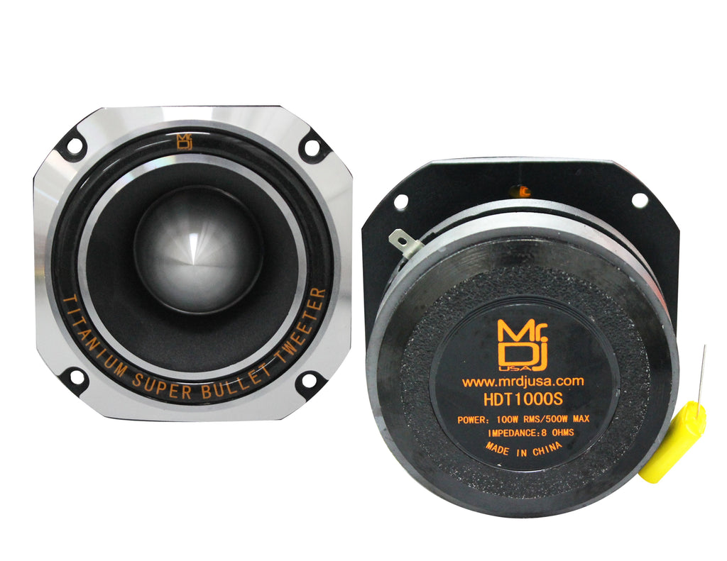 MR DJ HDT1000S 4-Inch Titanium Horn Bullet High Compression Tweeter