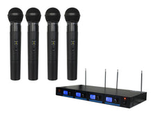 Load image into Gallery viewer, 2 Mr Dj MICVHF-8800 4 Channel PA/DJ/KTV/Karaoke VHF Handheld Wireless Microphone