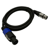 MR DJ CSMXF25 25' Speakon Plug Male to XLR Female Extension Cable for PA DJ Amplifier Stage Monitor