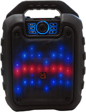 Load image into Gallery viewer, MR DJ DISCO 5.25&quot; Portable Powerful PA Bluetooth Speaker Karaoke Machine with Sound Activated Lights, Battery Powered, FM Radio, USB/Micro SD Card, &amp; LED Party Light