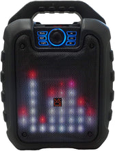 Load image into Gallery viewer, MR DJ DISCO 5.25&quot; Portable Powerful PA Bluetooth Speaker Karaoke Machine with Sound Activated Lights, Battery Powered, FM Radio, USB/Micro SD Card, &amp; LED Party Light