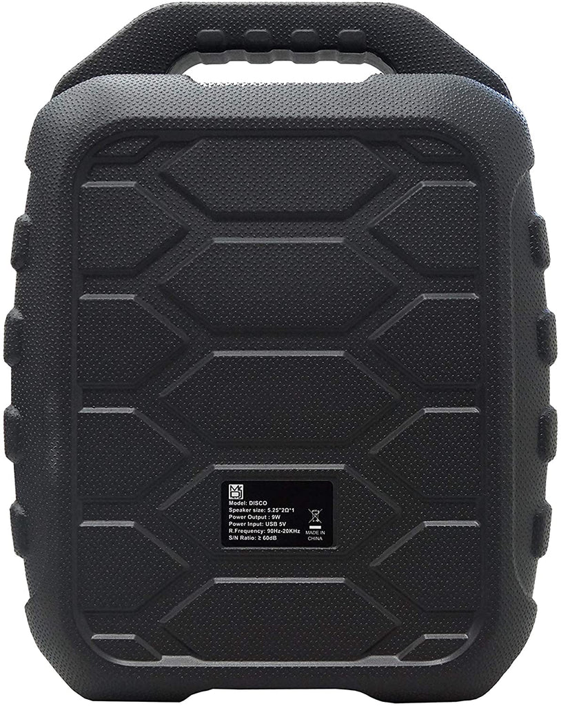 Pair of MR DJ DISCO 5.25" Portable Powerful PA Bluetooth Speaker Karaoke Machine with Sound Activated Lights, Battery Powered, FM Radio, USB/Micro SD Card, & LED Party Light