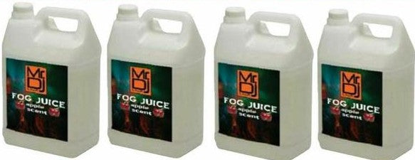 4 MR DJ Apple Scent Gallons of Fog/Smoke/Haze Machine Refill Liquid Juice Water Based Fog Machine Fluid