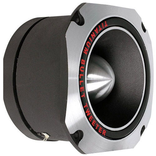 2 MR DJ HDT1000S 4-Inch Titanium Horn Bullet High Compression Tweeter for Car, Van, ATV, UTV, Marine, Boat, Motorcycle, Motorsports, and Competition