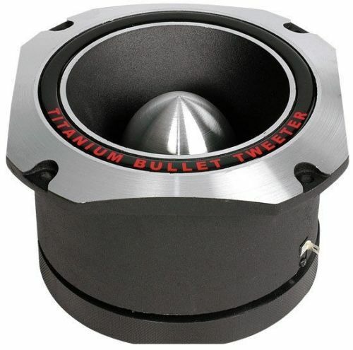 2 MR DJ HDT1000S 4-Inch Titanium Horn Bullet High Compression Tweeter for Car, Van, ATV, UTV, Marine, Boat, Motorcycle, Motorsports, and Competition