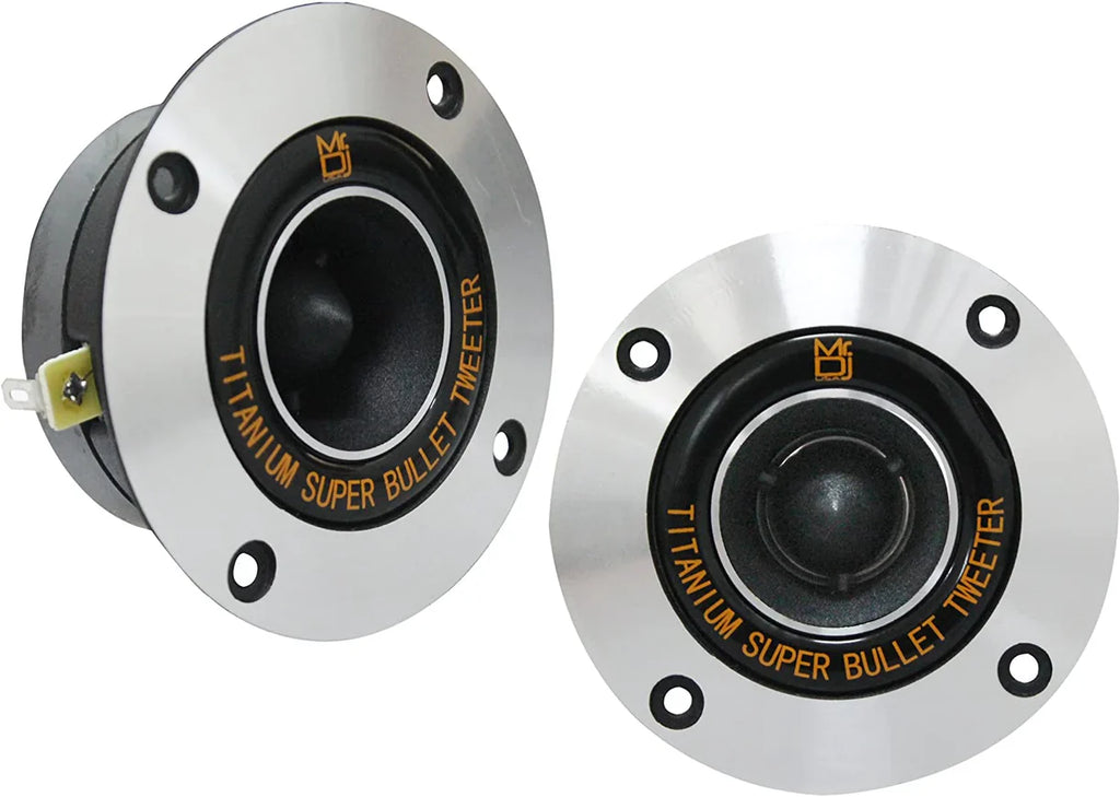 Mr. Dj USA HDT800S Pair 4-Inch Aluminum Bullet Titanium Horn Tweeter Driver (Chrome)