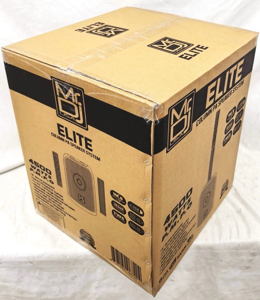 2 Pack MR DJ ELITE All-In-One 8" Portable Bluetooth Line Column Array Speaker