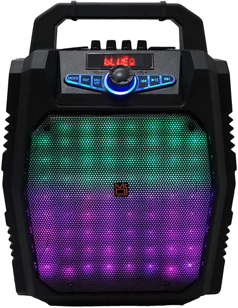 MR DJ PARTY ROCK 8" Speaker System Bluetooth Big Led Portable Stereo Tailgate