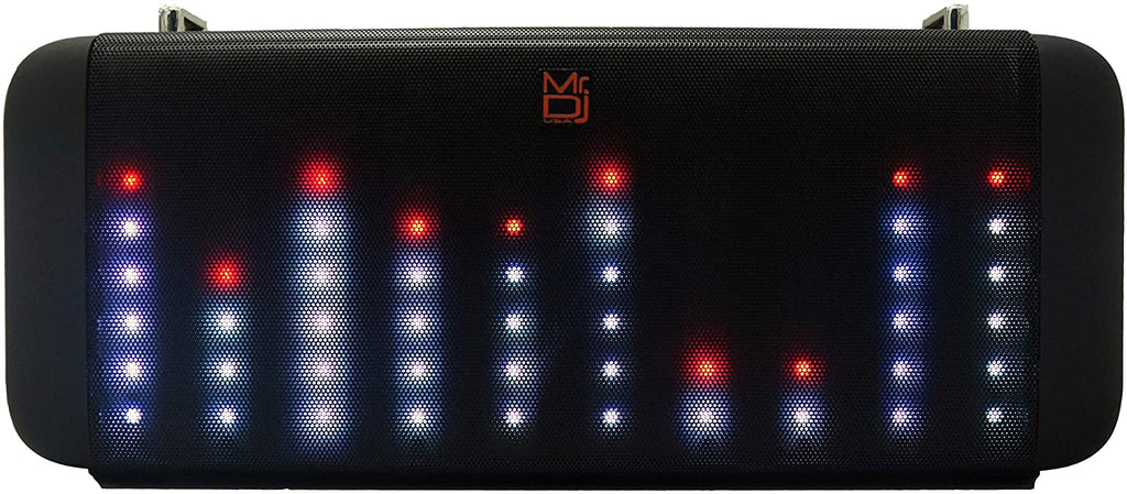 MR DJ Soul Portable Bluetooth Speaker Sound Activated Lights, Battery Powered, FM Radio, USB/Micro SD Card, & LED Party Light Perfect for Party