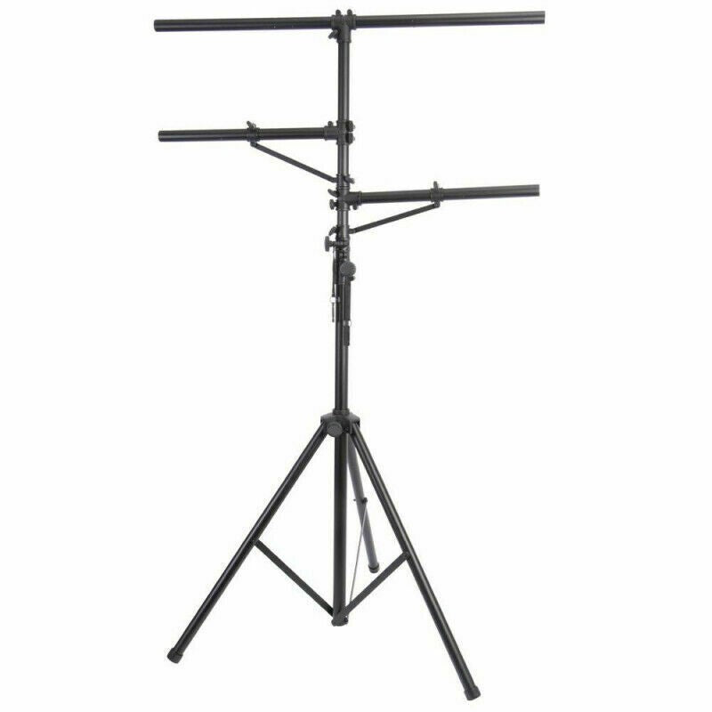 Pro Audio Mobile DJ Light Stand Multi Arm Lighting T Bar Portable Tripod