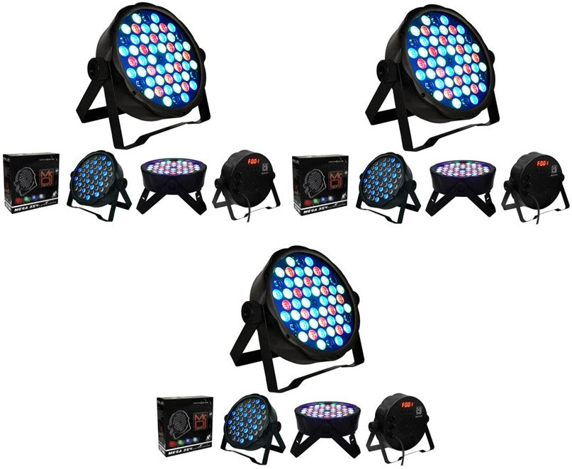 3 MR DJ MEGA354 Slim Disco DJ Party Club Stage Show Lighting Flat Par Wash Lighting