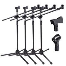 Charger l&#39;image dans la galerie, 4 MR DJ MS500 Heavy Duty Telescoping Microphone Mic Boom Stand, Tripod Cast Base