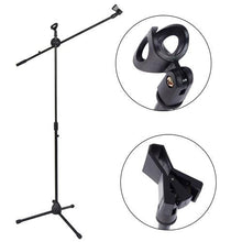 Load image into Gallery viewer, MR DJ MS300 Universal Adjustable Tripod Microphone Stands Adjustable Boom Stage with Mic Holder Clips