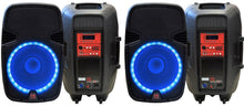 Load image into Gallery viewer, 2 MR DJ PBX2690LB 15&quot; Bluetooth Speaker 2-way 15&quot; PA DJ 3500 Watts Active Powered Bluetooth Karaoke Speaker with LED Accent Lighting