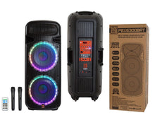 Load image into Gallery viewer, Pair of MR DJ 4500 Watts Dual 12&quot; Rechargeable PA DJ Speaker Bluetooth Light Echo MIC