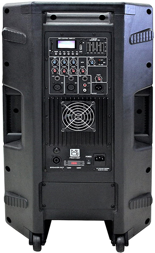 2 MR DJ PRO115BT PA DJ Powered Speaker Professional PRO PA DJ 15” 2-Way Full-Range Powered/Active DJ PA Multipurpose Live Sound Loudspeaker