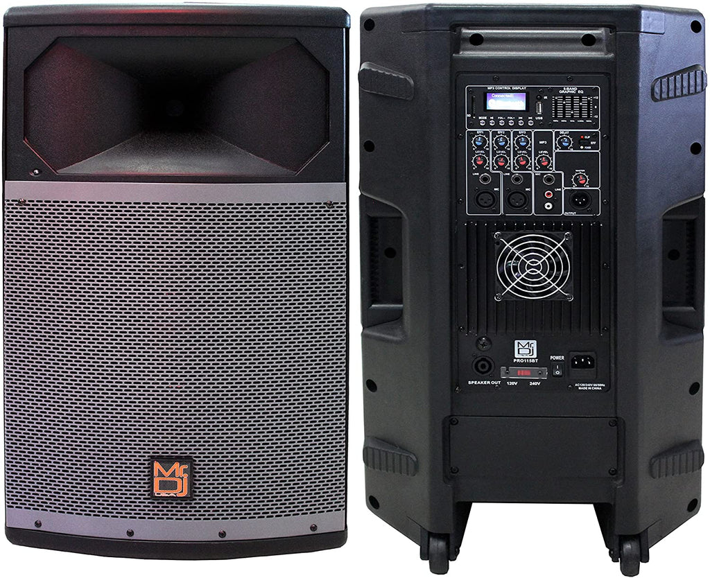 2 MR DJ PRO115BT PA DJ Powered Speaker Professional PRO PA DJ 15” 2-Way Full-Range Powered/Active DJ PA Multipurpose Live Sound Loudspeaker