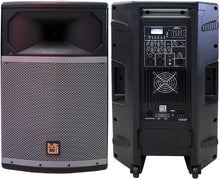 Charger l&#39;image dans la galerie, MR DJ PRO115BT &amp; PRO115S PA DJ Active &amp; Passive Speaker &amp; Stands Professional PRO PA DJ 15” 2-Way Full-Range Active &amp; Passive DJ PA Multipurpose Live Sound Loudspeaker