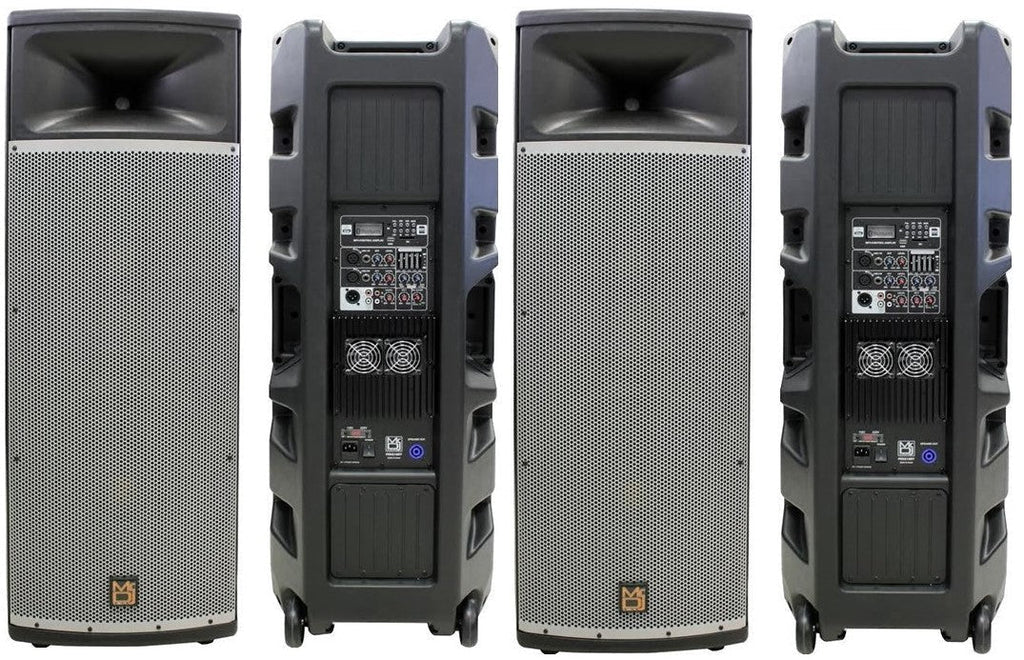 2 Mr Dj PRO215BT PA DJ Powered Speaker PRO PA DJ Dual 15” Full-Range Powered/Active DJ PA Multipurpose Loudspeaker