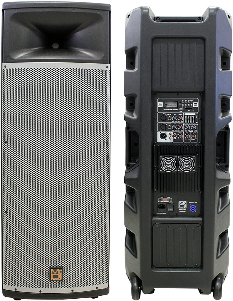 2 Mr Dj PRO215BT PA DJ Powered Speaker PRO PA DJ Dual 15” Full-Range Powered/Active DJ PA Multipurpose Loudspeaker