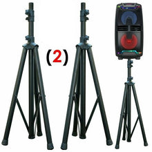 Load image into Gallery viewer, Pair MR DJ SS300 Heavy Duty Pro Adjustable Height Tripod DJ PA Speaker Stands
