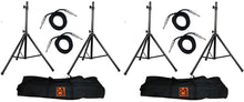 Charger l'image dans la galerie, 2 MR DJ SS750PKG Speaker Stand with Road Carrying Bag &amp; 1/4" Cable Universal