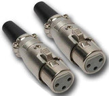 Mr. Dj XLRFH2 1-Pair XLR Female Head 3 Pin Connector Allows for Speaker Cables Mic