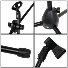 Load image into Gallery viewer, 2 Microphone Stands Adjustable Boom Stage or Instrument with Mic Holder Clips &amp; Carry Bag