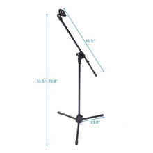 Charger l&#39;image dans la galerie, MR DJ MS500 Universal Heavy-Duty Tripod Microphone Stand with Mic Holder Clips
