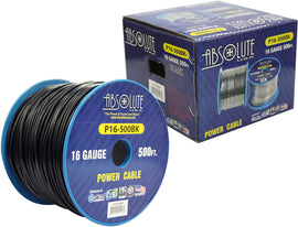 Absolute USA P16-500BK 16 Gauge 500FT Primary Power & Remote Wire – Black
