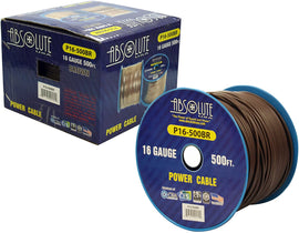 Absolute USA P16-500BR 16 Gauge 500FT Primary Power & Remote Wire – Brown