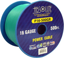 Load image into Gallery viewer, Absolute USA P16-500GR 16 Gauge 500FT Primary Power &amp; Remote Wire – Green