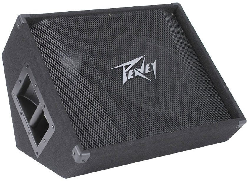 2 Peavey PV 12M Pro Passive 12" Stage Monitor Speaker & 1/4" to Speakon Cables