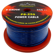 Load image into Gallery viewer, Absolute P8250BL 8GA 250' Blue Power Ground Wire Car Audio Amplifier Marine Cable