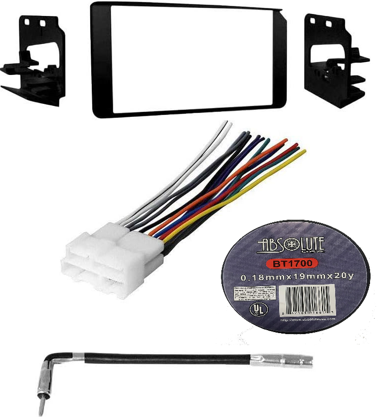 Absolute Package1 Car Stereo Installation Kit Compatible with Cadillac 1999 – 2000 Escalade In-Dash Mounting Kit Antenna Harness for Double Din Radio Receivers