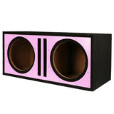 Absolute PDEB10PI (Pink / Black) Dual 10-Inch, 3/4-Inch MDF Twin Port Subwoofer Enclosure with Pink High Gloss Face Board