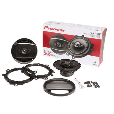 Pioneer 2 Pairs TS-A1680F 6.5" 4-Way 350W A-Series Coaxial Speakers + Absolute SW16G25 16 Gauge 25ft Speaker Wire