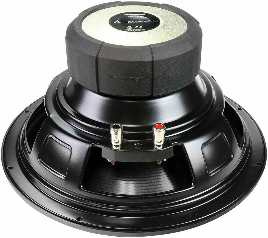 Pair of Pioneer TS-A300D4 12” Dual 4 Ohms Voice Coil Subwoofer - 1500 Watts with Phone Holder Magnet