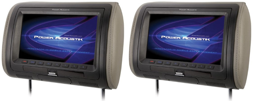 2 Power Acoustik H-71CC Universal Replacement Headrest Monitor w/ 7” LCD