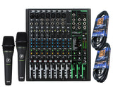 Mackie ProFX12v3 12-Channel Mixer with Built-in Effects and USB +2 Mackie EM-89D Cardioid Dynamic Vocal Microphone+Free Microphone Cables